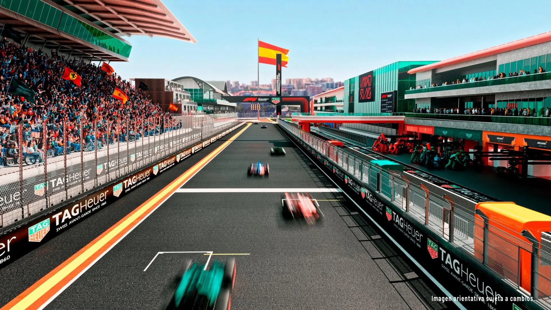 Concept render of the MADRING main straight in Madrid